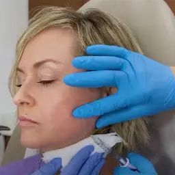 Our patient is in for a jaw enhancement using facial fillers because gravity does its number as you age and once firm jawlines and chiseled chins give way to jowl laxity.
