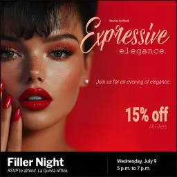 Join us for Filler Night on July 9, 2025. 15% off fillers.