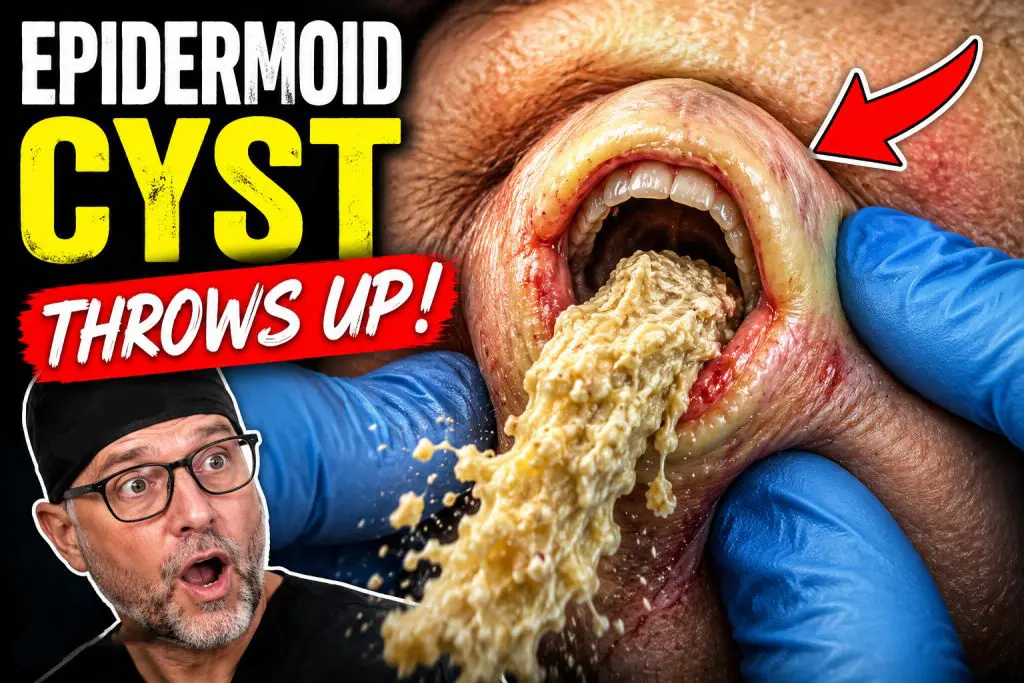 Watch as years of built-up material are squeezed from the cyst while Dr. Jochen carefully removes the sac to help prevent it from returning.