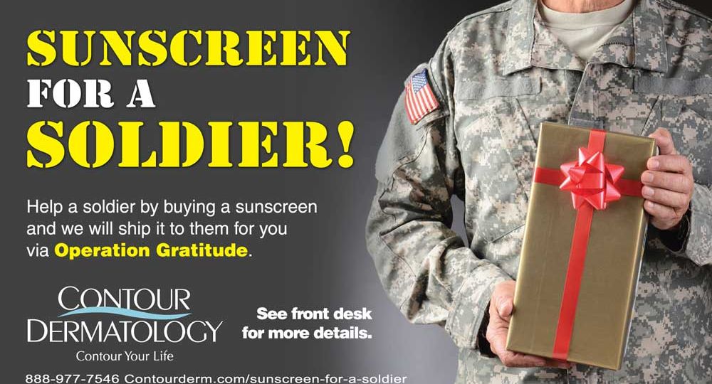 Sunscreen for a soldier