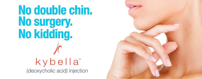 Kybella is the first and only FDA-approved injectable drug that contours and improves the appearance of moderate to severe submental fullness, sometimes referred to as double chin.