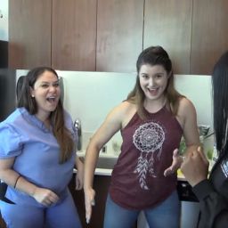 This week on the Kylie and La Rue Show the duo invite a guest Natalie to do a taste test on their Jolly Green Smoothie. It’s tastes so good she has to dance the robot!