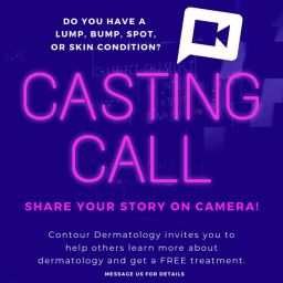 If you are interested in being on camera, please send us a selfie and a photo of any lumps, bumps, or skin conditions that are crusting or oozing or bleeding that concern you.